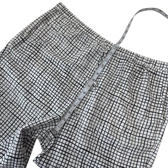 Eileen Fisher Women SZ L/G Textured Crepe Grid Slouchy Cropped Pants - Picture 6 of 15